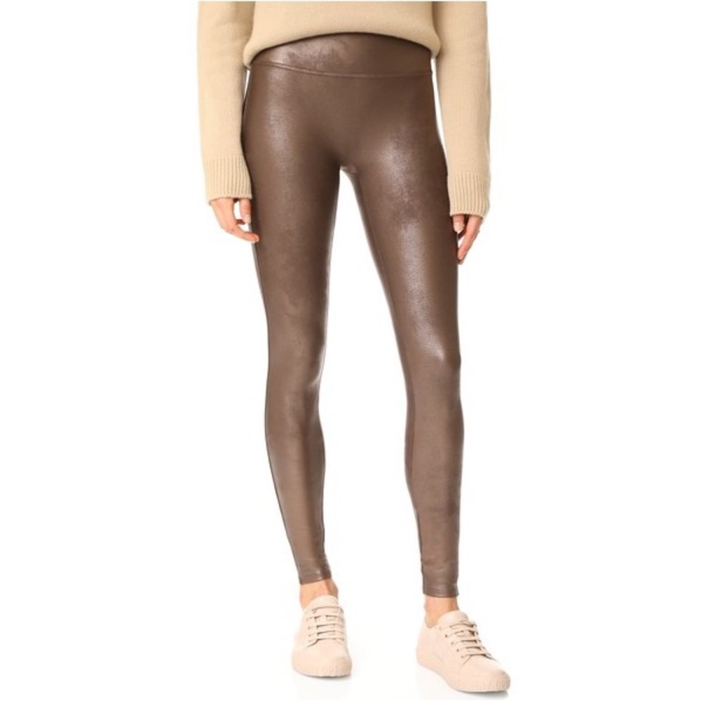 SPANX Faux Leather Bronze Leggings 2X